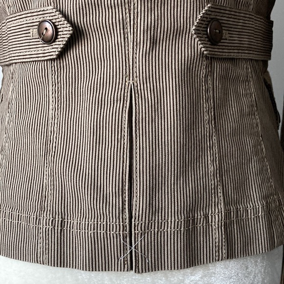 LOFT Ann Taylor Brown Striped Blazer Jacket - Picture 9 of 15